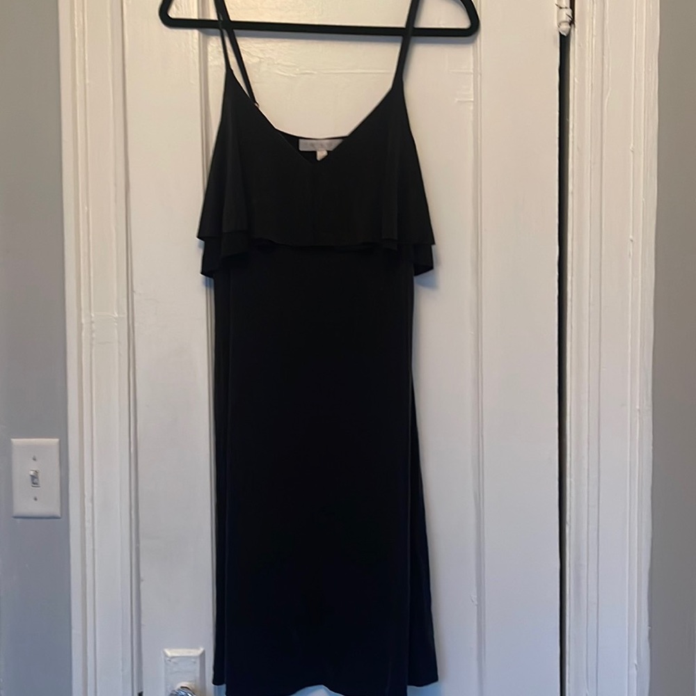 Eri + Ali black spaghetti strap dress